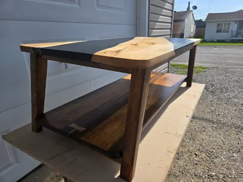Northern Birch & Black Epoxy Coffee Table, photo 1