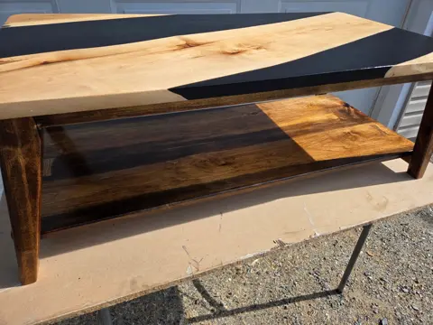 Northern Birch & Black Epoxy Coffee Table, photo 4