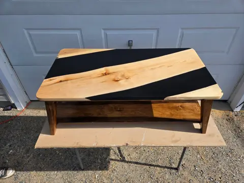 Northern Birch & Black Epoxy Coffee Table, photo 5
